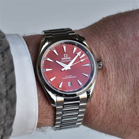 omega watch red|omega aqua terra 150m price.